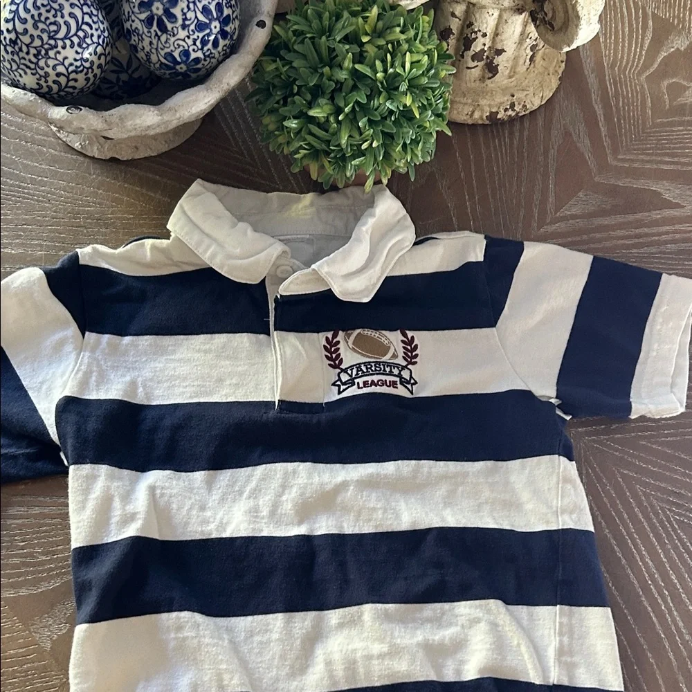 Boys Gymboree Varsity Football 🏈 Striped Rugby Polo Shirt